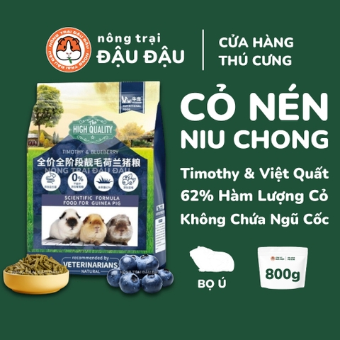 Cỏ Nén Timothy Cho Bọ Ú Chuột Lang Niu Chong Giàu Chất Xơ Bổ Sung Việt Quất 800g