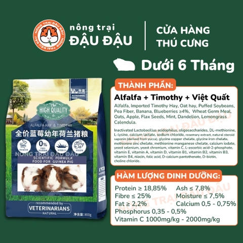Cỏ Nén Timothy Cho Bọ Ú Chuột Lang Niu Chong Giàu Chất Xơ Bổ Sung Việt Quất 800g