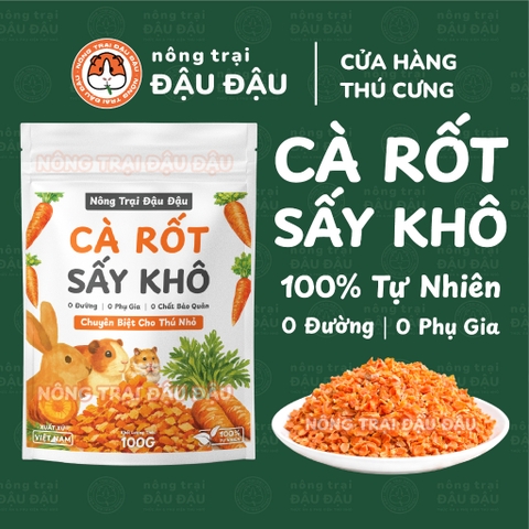 Cà Rốt Sấy Khô Cho Thỏ, Bọ Ú, Chinchilla, Hamster, Thú Nhỏ Giàu Vitamin 100g
