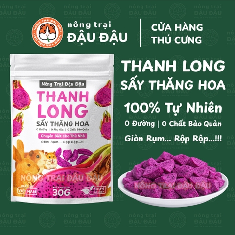 Thanh Long Sấy Cho Bọ Ú, Thỏ, Hamster, Chinchilla Thanh Long Sấy Thăng Hoa Ăn Vặt Cho Thú Nhỏ 30g