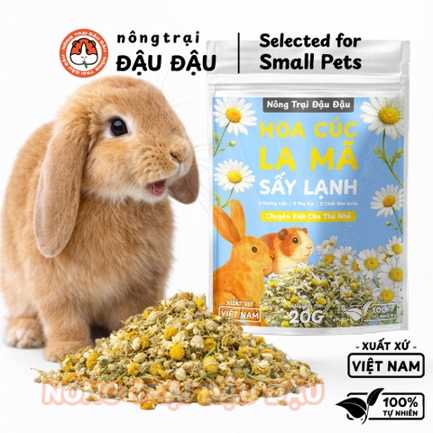 Hoa Cúc La Mã Sấy Lạnh Cho Thỏ, Bọ Ú, Chinchilla, Hamster Hoa Khô Ăn Vặt 20g