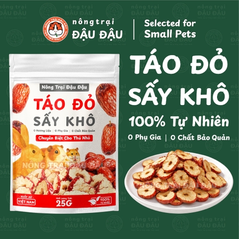 Táo Đỏ Sấy Khô Cho Thỏ, Bọ Ú, Hamster, Chinchilla Ăn Vặt Thơm Ngon 25g