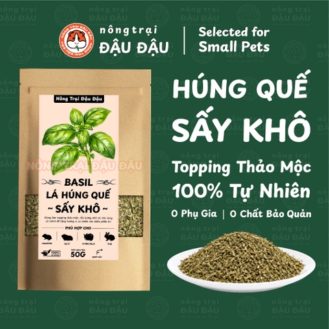 Lá Húng Quế Sấy Khô Cho Thỏ, Bọ Ú, Chinchilla, Hamster Thảo Mộc 50g