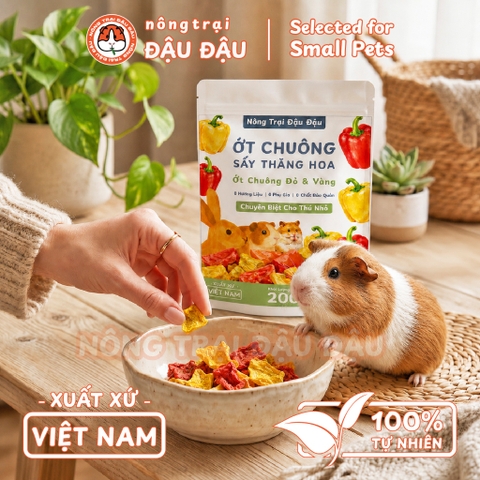 Ớt Chuông Sấy Thăng Hoa Cho Thỏ, Bọ Ú, Chinchilla, Hamster Ăn Vặt 20g
