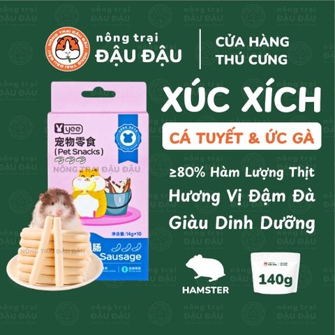 Xúc Xích Cho Hamster Xúc Xích Cá Tuyết Ức Gà Yee Giàu Dinh Dưỡng Hộp 140g