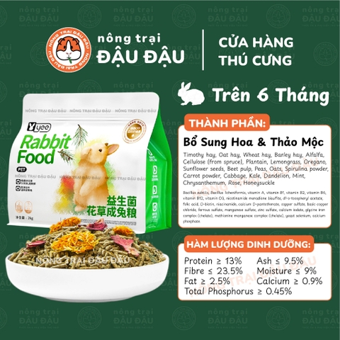 Cỏ Nén Cho Thỏ Yee Bổ Sung Hoa Và Thảo Mộc Hỗ Trợ Tiêu Hoá 2kg