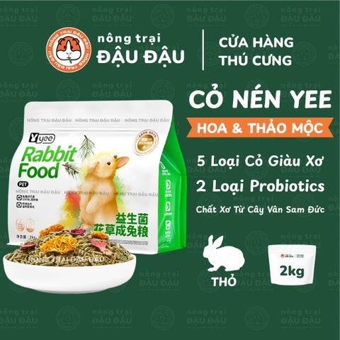 Cỏ Nén Cho Thỏ Yee Bổ Sung Hoa Và Thảo Mộc Hỗ Trợ Tiêu Hoá 2kg