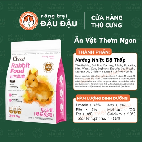 Bánh Cỏ Cho Thỏ Yee Cao Cấp Nướng Nhiệt Độ Thấp Tăng Cường Tiêu Hoá 1kg