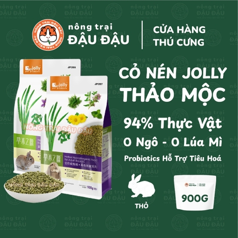 Cỏ Nén Thảo Mộc Cho Thỏ Jolly Với 94% Thành Phần Thực Vật Hỗ Trợ Tiêu Hoá 900g