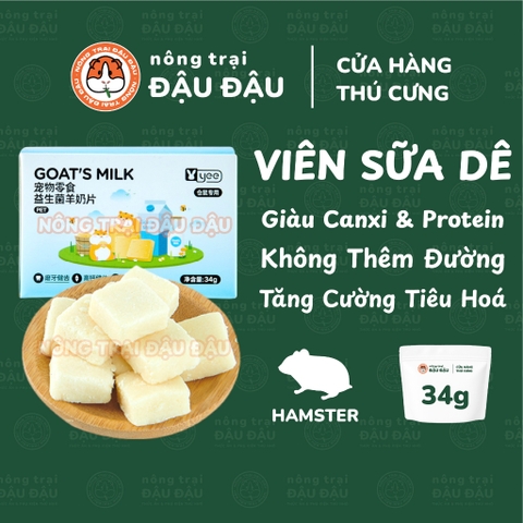 Viên Sữa Dê Cho Hamster Yee Giàu Canxi Tăng Cường Tiêu Hoá Hộp 34g