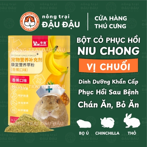 Bột Cỏ Dinh Dưỡng Phục Hồi Sức Khoẻ Niu Chong Cho Thỏ, Bọ Ú, Chinchilla, Hamster, Rùa Cạn, Thú Nhỏ 150g