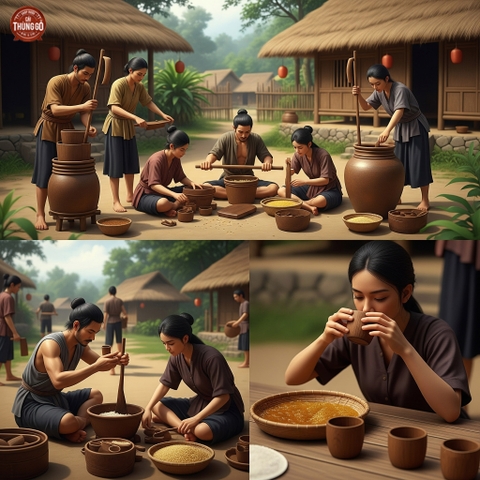 Người Việt Xưa Làm Và Uống Rượu