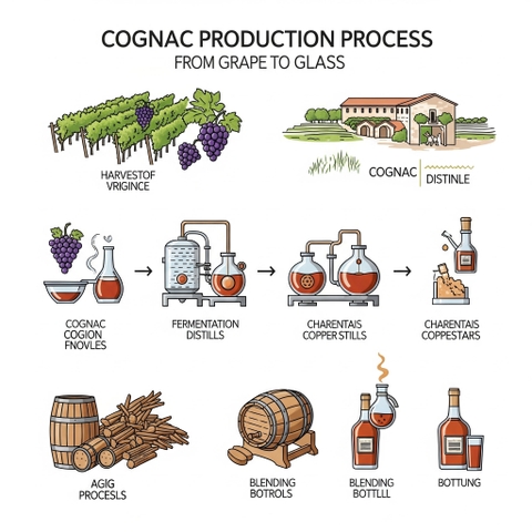 Quy Trình Sản Xuất Rượu Cognac