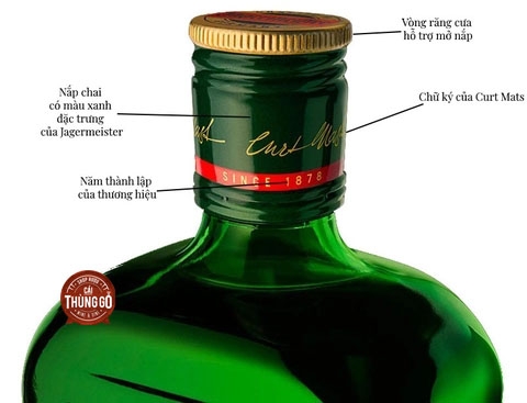 Những đặc điểm của nắp chai rượu Jagermeister chuẩn