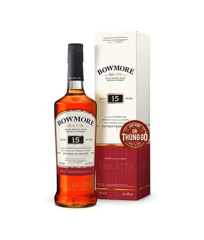 Rượu Whisky Scotland Bowmore 15YO Islay 700ml