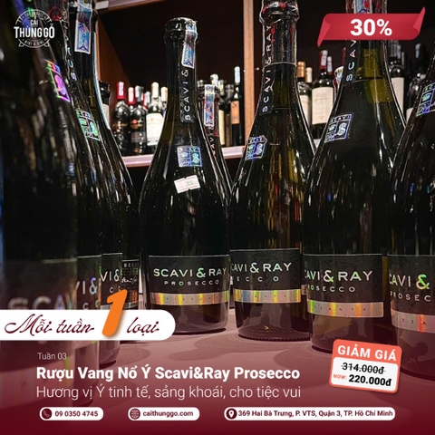 Giảm 30% Scavi & Ray Prosecco – Vang Nổ Ý Hoàn Hảo Cho Mọi Bữa Tiệc!
