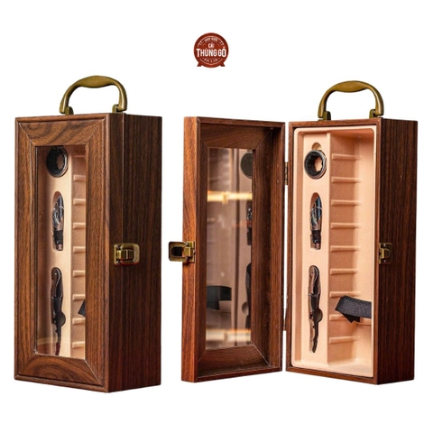 Phụ kiện Hộp Sơn Mài Đựng Vang 1 Chai