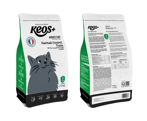 KEOS+ TAHH cho mèo trưởng thành với công thức hỗ trợ loại bỏ búi lông-Bag 7 kg