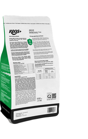 KEOS+ TAHH cho mèo trưởng thành với công thức hỗ t rợ loại bỏ búi lông-Bag 7 kg (20x350g)