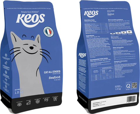 KEOS TAHH cho mèo vị hải sản dành cho mọi lứa tuổi-Bag 7kg (20x350g)