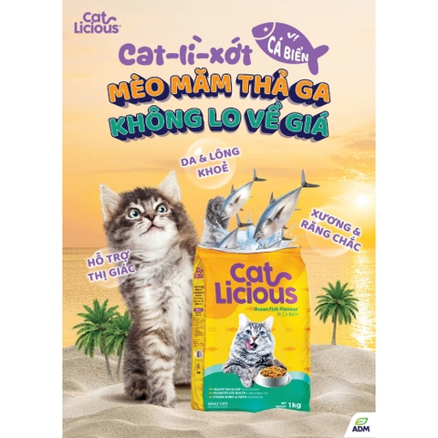 CatLicious Adult Ocean Fish Flavor - 20 kg (20 x 1kg) - Thức Ăn Mèo