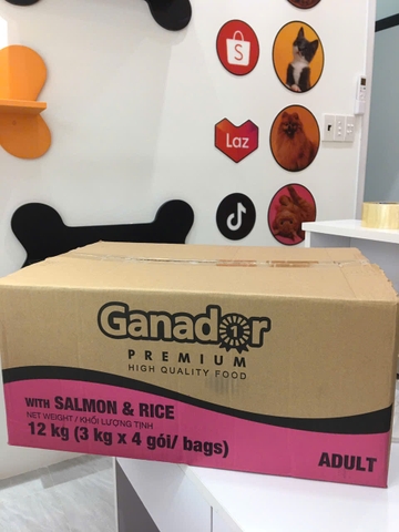 Ganador Adult Salmon&Rice-Thùng 12kg(4x3kg)-Thức ăn chó
