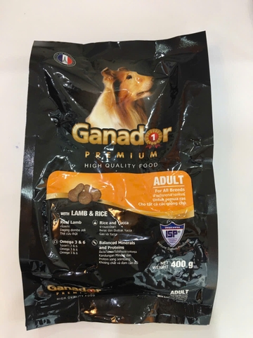 Ganador Adult Lamb&Rice-Bao 20kg(50x400g)-Thức ăn chó