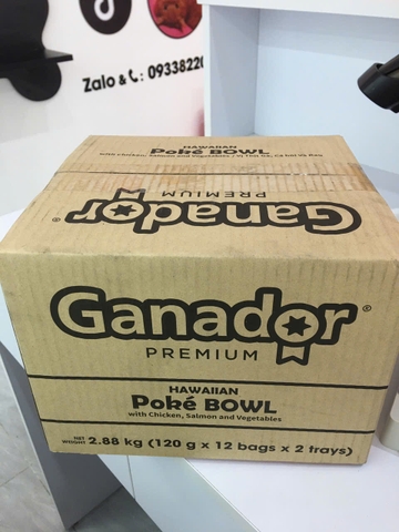 Ganador Premium Hawaiian Poke Bowl-TL-Thùng 2.88kg(24x120g)-Thức ăn chó dạng xốt