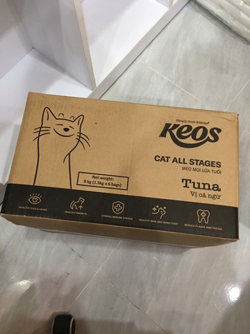KEOS TAHH cho mèo vị cá ngừ dành cho mọi lứa tuổi-Box 9 kg (6x1.5kg)