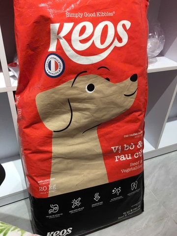 KEOS TAHH cho chó trưởng thành vị bò & rau củ-Bag 20kg (50x400g)