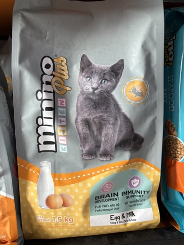 Minino Plus Kitten Egg&Milk-Thùng 9kg(6x1.5kg)-Thức ăn mèo