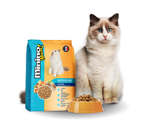 Minino Yum Seafood Mix Flavor-Thùng 9kg(6x1.5kg)-Thức ăn mèo