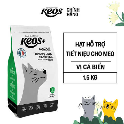 KEOS+ TAHH cho mèo trưởng thành với công thức hỗ trợ tiết niệu -Box 9 kg (6x1.5kg)
