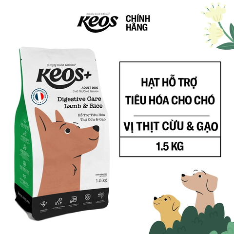 KEOS+ TAHH cho chó trưởng thành với công thức hỗ trợ tiêu hóa - Box 9 kg (6x1.5kg)