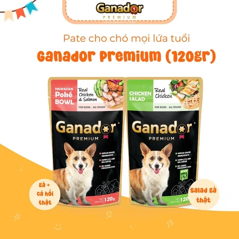 Ganador Premium Chicken Salad-TL-Thùng 2.88kg(24x120g)-Thức ăn chó dạng xốt