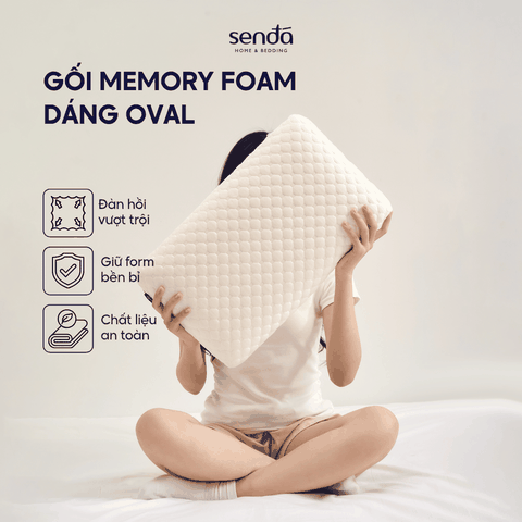 Gối Memory Foam dáng Oval Sen Đá Home Bedding - Êm ái nâng đỡ, ngủ ngon mọi tư thế