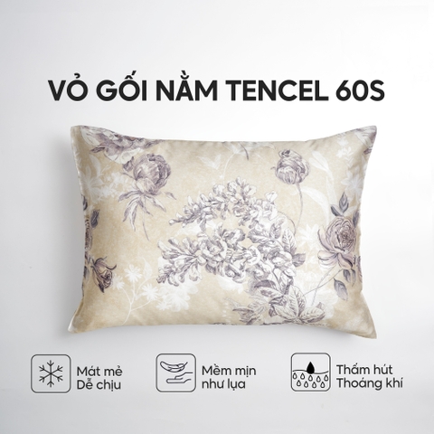 Vỏ gối nằm Lụa Tencel 60S họa tiết - Kim ngân