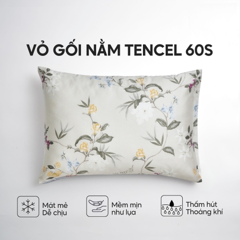 Vỏ gối nằm Lụa Tencel 60S họa tiết - Thảo chi
