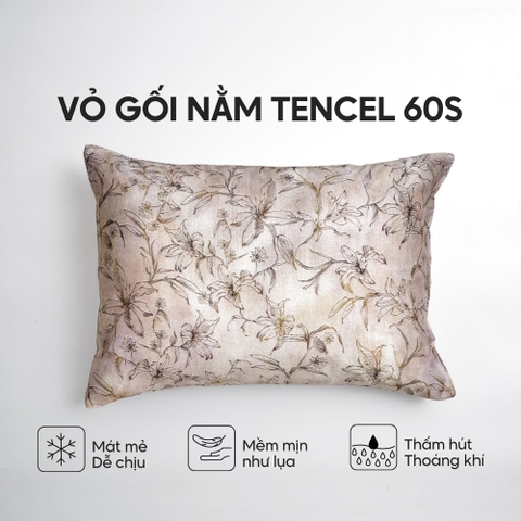 Vỏ gối nằm Lụa Tencel 60S họa tiết - Cẩm Ly