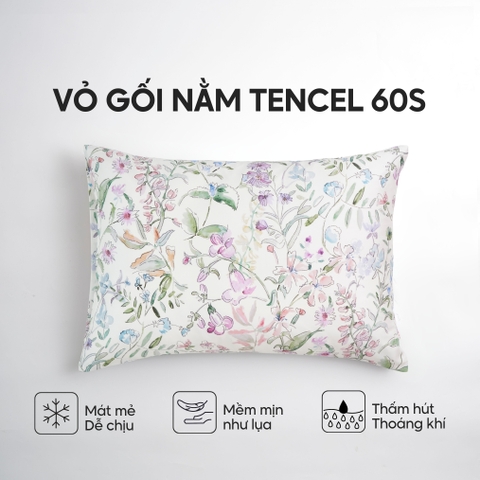 Vỏ gối nằm Lụa Tencel 60S họa tiết - Diên vỹ