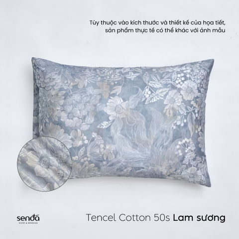 Vỏ gối nằm Tencel Cotton họa tiết - Lam sương