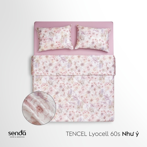 Vỏ chăn chần bông Lụa Tencel 60S họa tiết - Như ý