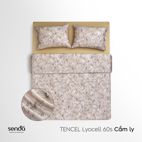 Vỏ chăn chần bông Lụa Tencel 60S họa tiết - Cẩm Ly