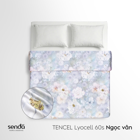Vỏ chăn mỏng Lụa Tencel 60S họa tiết - Ngọc vân