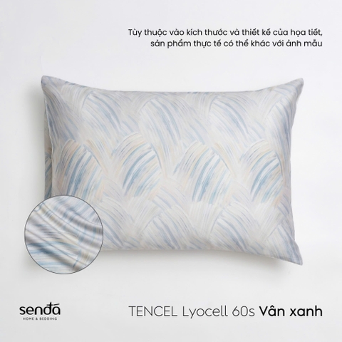 Vỏ gối nằm Lụa Tencel 60S họa tiết - Vân xanh
