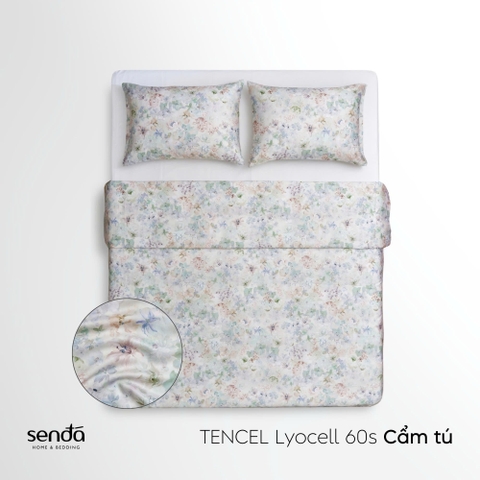 Vỏ chăn chần bông Lụa Tencel 60S họa tiết - Cẩm tú