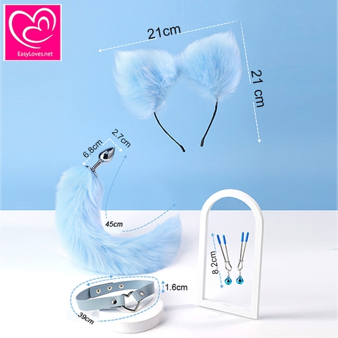[Mã 105] Bộ Cosplay cáo xanh 4 món siêu xinh