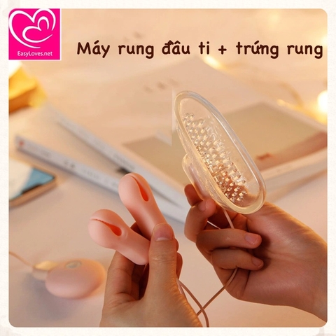 [Mã 73] Máy rung đầu ti + Trứng rung 10 chế độ | Sạc tích điện