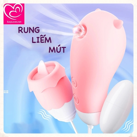 [Mã 74]Máy 3 đầu Rung-Liếm-Mút | Sạc tích điện