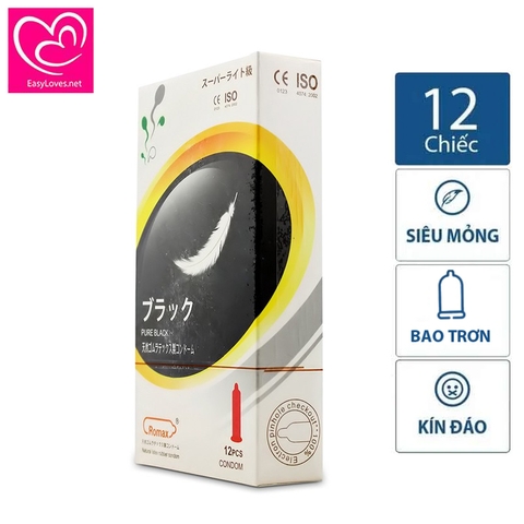 [Mã 135] Bao cao su Romax trơn siêu mỏng | Hộp 12 cái